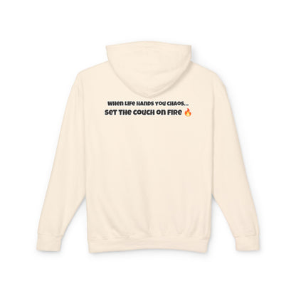 Big Rich Energy Burning Couch Hoodie – Chaos Quote 🔥FREE SHIPPING🔥