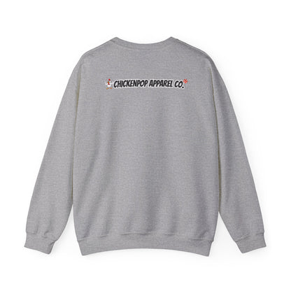 Like A Genius Crewneck Sweatshirt – Funny Political Graphic Pullover | Unisex Heavy Blend with ChickenPop Logo | Ethically Made & Cozy Cold-Weather Humor