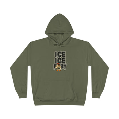 ICE ICE BABY Funny Chicken Hoodie – Retro Hip-Hop Pullover for Music Fans, Students & Cold-Weather Comedians