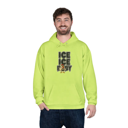 ICE ICE BABY Funny Chicken Hoodie – Retro Hip-Hop Pullover for Music Fans, Students & Cold-Weather Comedians