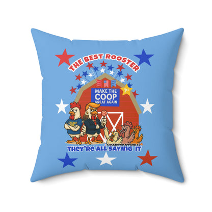The Best Rooster Throw Pillow – Funny Chicken Decor | Make the Coop Great Again Cushion – Patriotic Farmhouse Accent for Couch, Bed & Gift Giving
