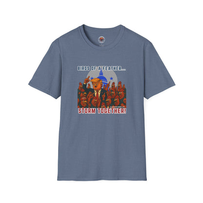 Birds of a Feather Storm Together T-Shirt – Funny Political Satire Tee for Free Thinkers & Rebel Minds
