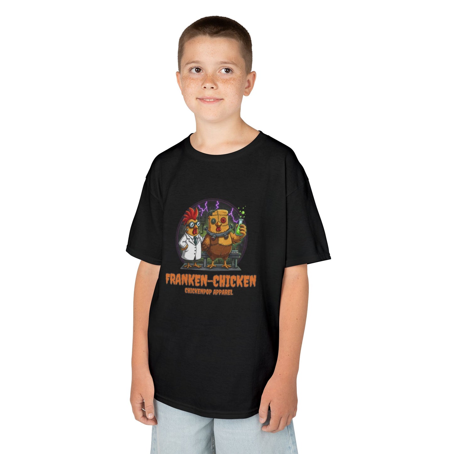 Franken-Chicken T-Shirt: Funny Mad Scientist Chicken Tee | Lil' Cluckers Halloween Costume Apparel