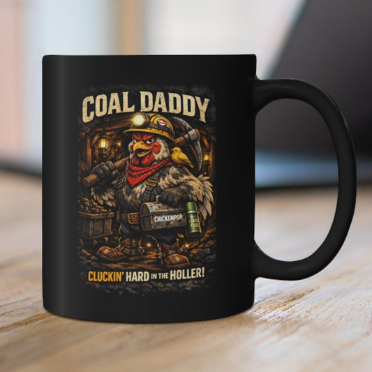 Coal Daddy Mug – Funny Coal Miner Chicken Coffee Mug | Cluckin’ Hard in the Holler Ceramic Cup  11oz