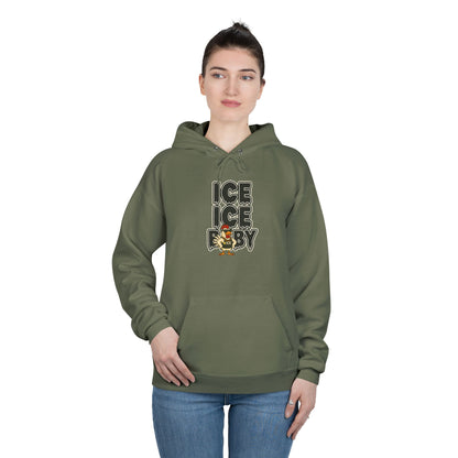 ICE ICE BABY Funny Chicken Hoodie – Retro Hip-Hop Pullover for Music Fans, Students & Cold-Weather Comedians