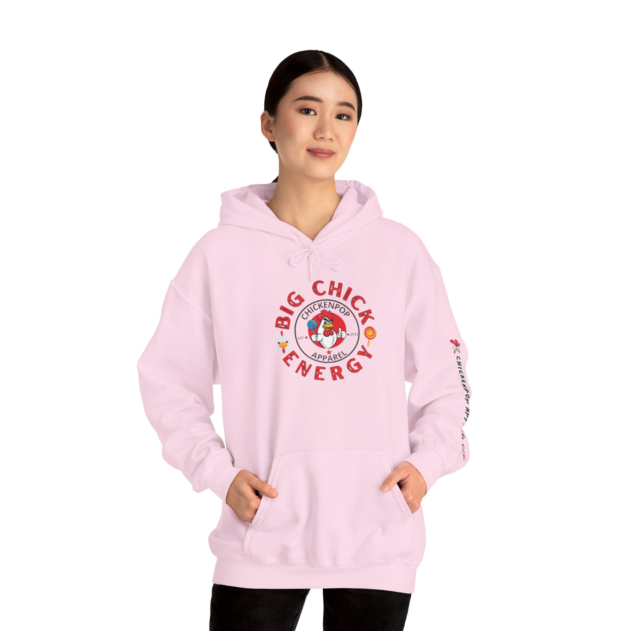Big Chick Energy Unisex Hoodie — ChickenPop Apparel Logo Sweatshirt