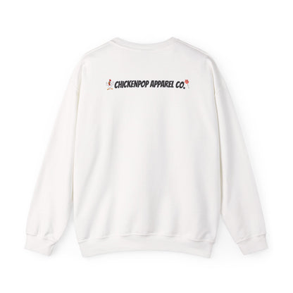 Coop Wars Crewneck Sweatshirt – Funny Political Graphic Pullover | Unisex Heavy Blend with ChickenPop Logo | Ethically Made & Cozy Cold-Weather Humor