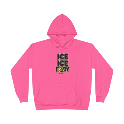 ICE ICE BABY Funny Chicken Hoodie – Retro Hip-Hop Pullover for Music Fans, Students & Cold-Weather Comedians