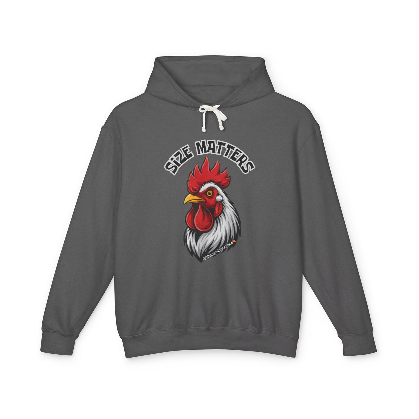 SIZE MATTERS Hoodie | Funny Chicken Apparel Sweatshirt | Bold Rooster Humor Pullover