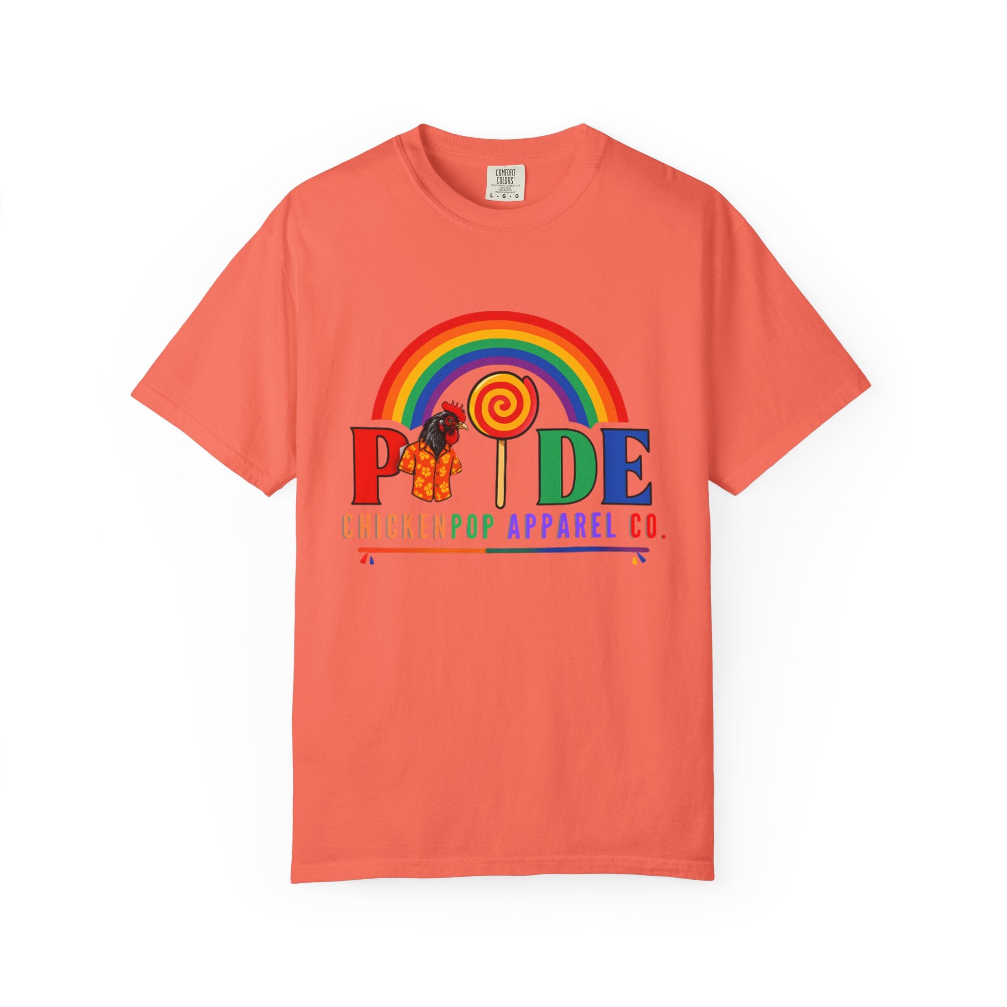 Pride Rainbow Lollipop T-Shirt — "PRIDE" ChickenPop Apparel Co. Graphic Tee