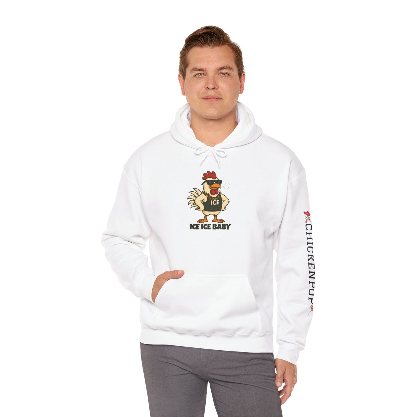 🧊 ICE ICE BABY Funky Chicken Agent Hoodie – Coop Daddy Parody Hoodie for Music & Poultry Fans