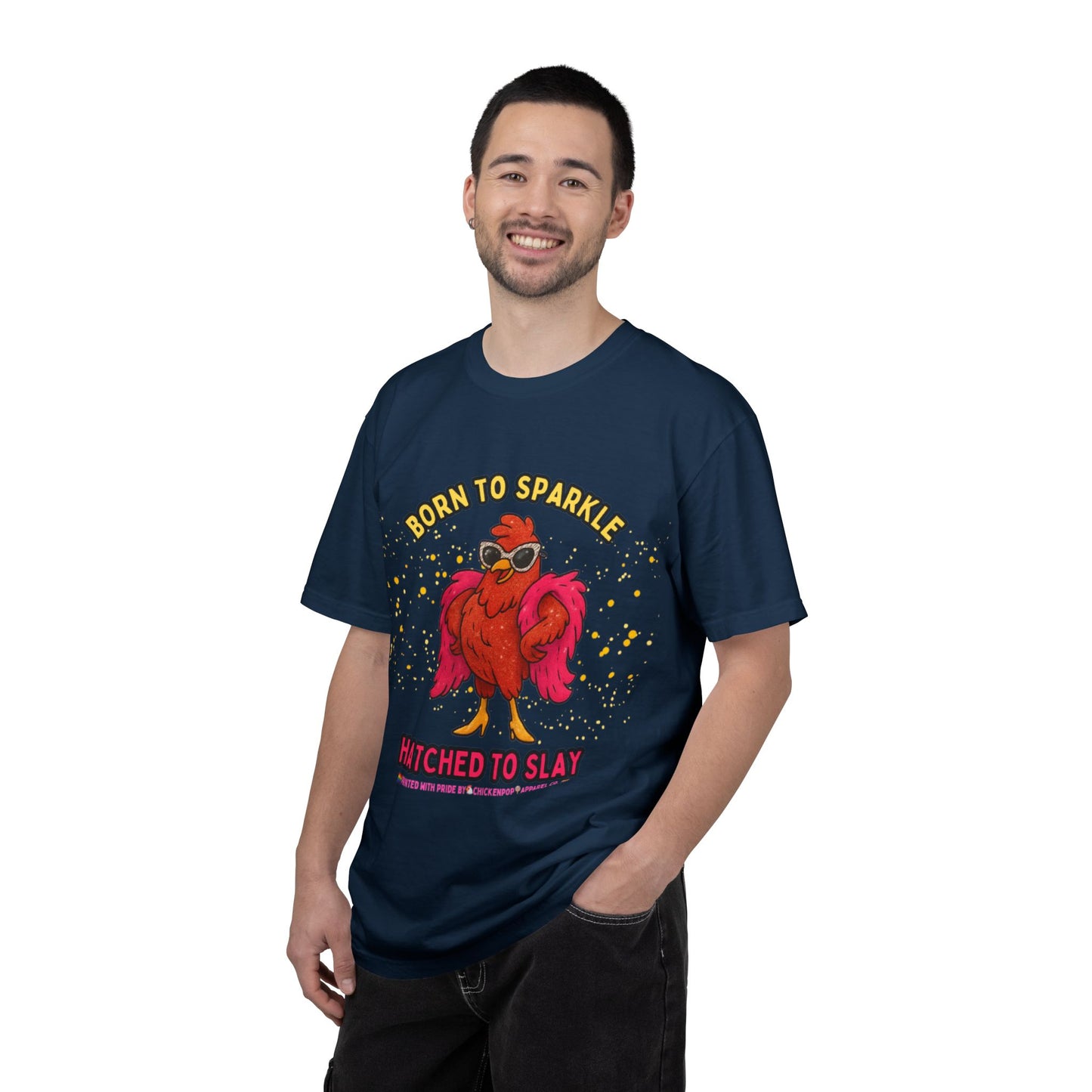 Pride LGBTQ Born to Sparkle Rooster T-Shirt — Hatched to Slay Graphic Tee
