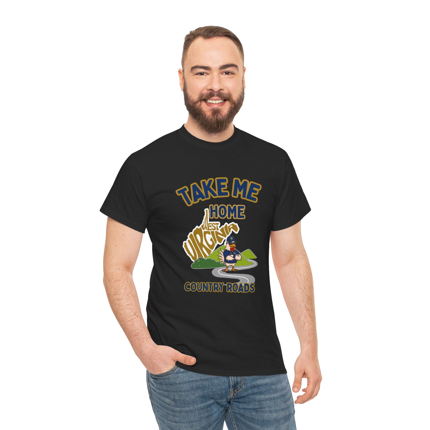 Take Me Home Country Roads WV Coop Daddy Tee – Funny West Virginia Rooster Shirt