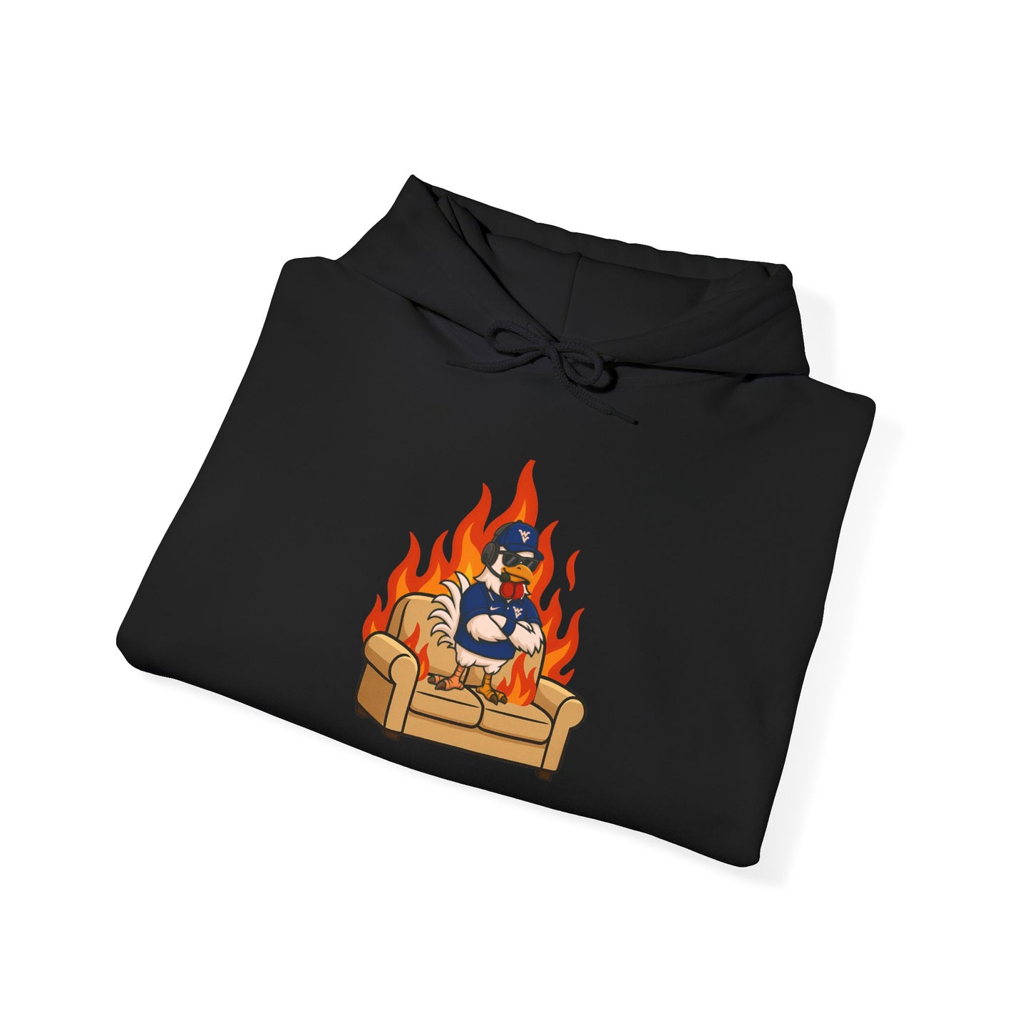 Big Rich Energy Couch Burning Shirt | Funny WVU Mountaineers Football Coach Hoodie | Morgantown Tradition Apparel