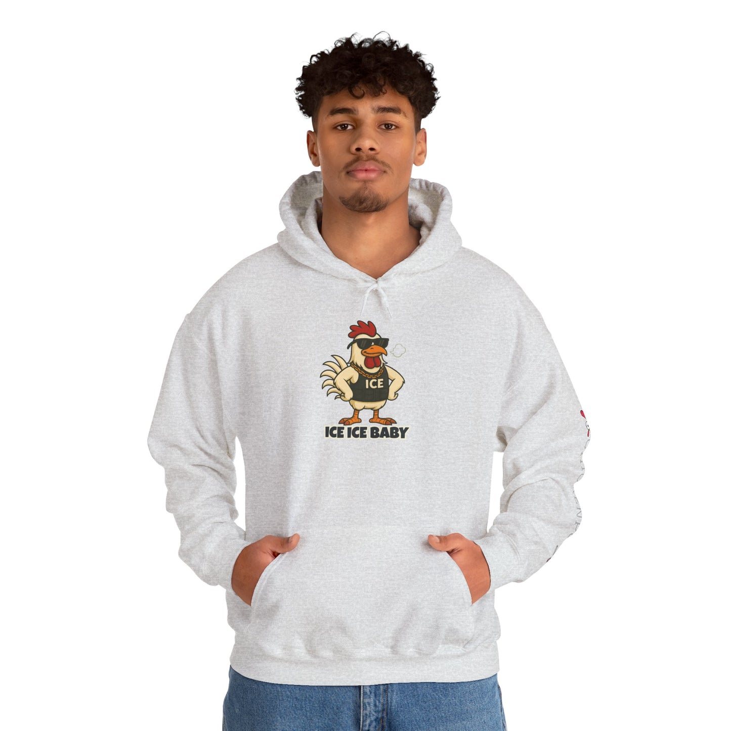 🧊 ICE ICE BABY Funky Chicken Agent Hoodie – Coop Daddy Parody Hoodie for Music & Poultry Fans
