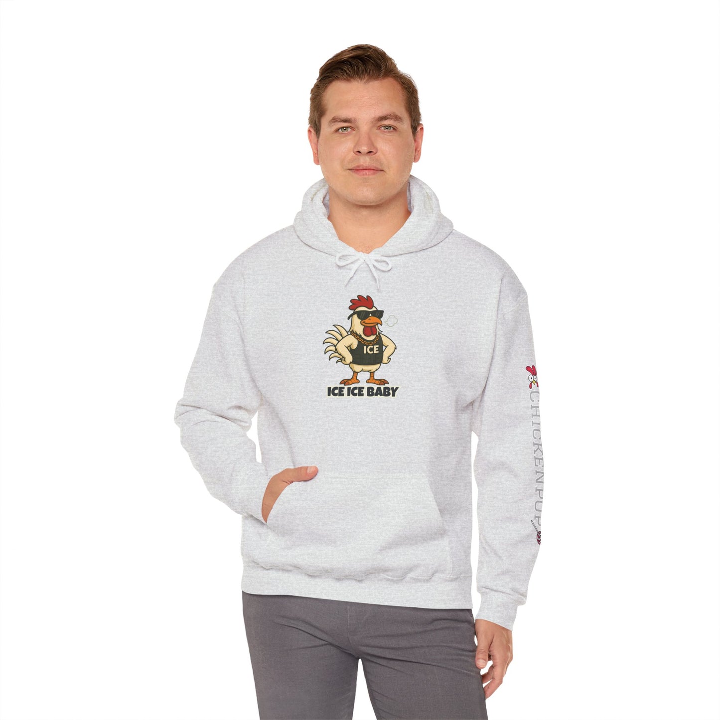 🧊 ICE ICE BABY Funky Chicken Agent Hoodie – Coop Daddy Parody Hoodie for Music & Poultry Fans