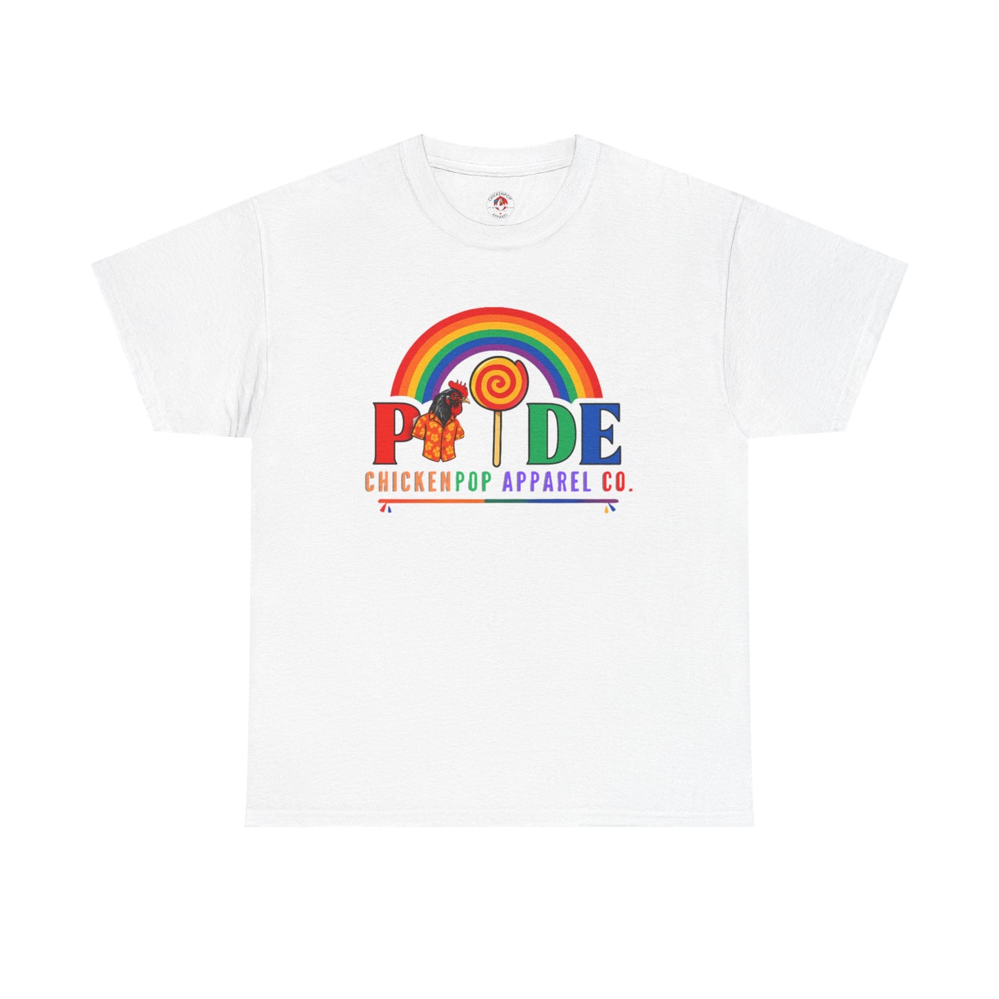 Pride Rainbow Lollipop T-Shirt — "PRIDE" ChickenPop Apparel Co. Graphic Tee