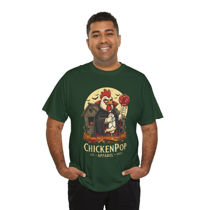 ChickenPop Sucker For a Pop Vampire Rooster Halloween T-Shirt – Funny Spooky Graphic Tee for Fall & Costume Season