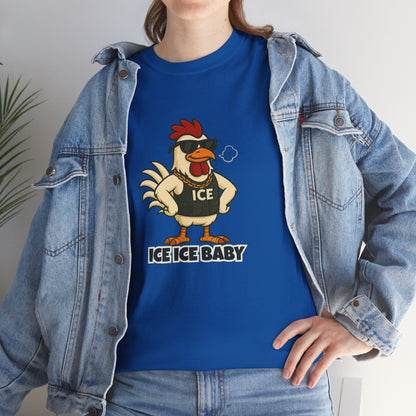Ice Ice Baby Part 2 Funny Chicken T-Shirt – Cool Rooster Graphic Tee | Unisex Retro Hip-Hop Style