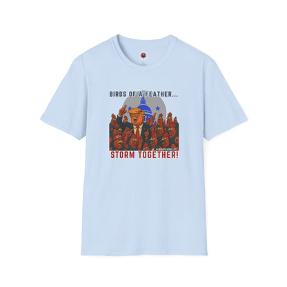 Birds of a Feather Storm Together T-Shirt – Funny Political Satire Tee for Free Thinkers & Rebel Minds