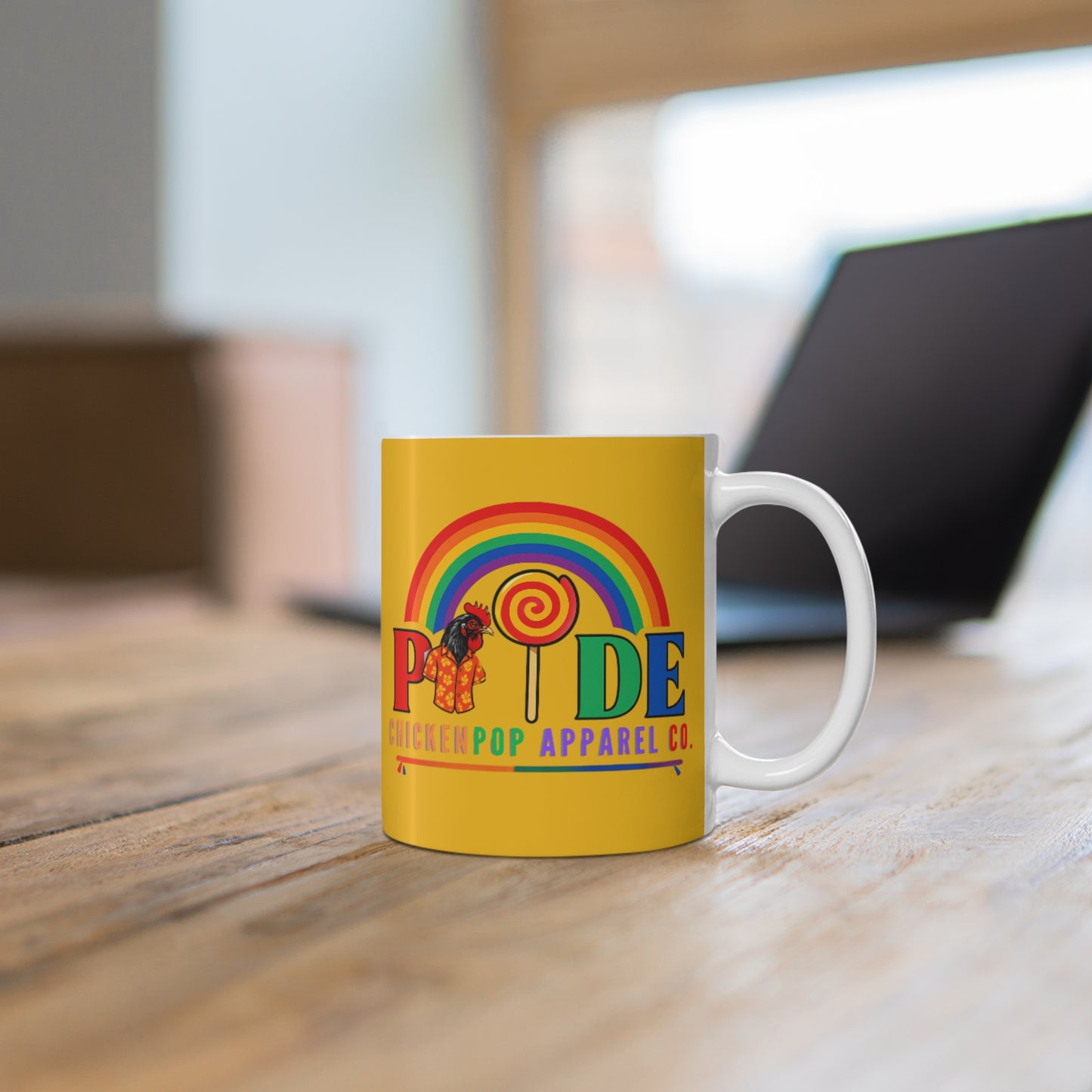 ChickenPop Pride Mug – Rainbow Coffee Mug with Bold Color Design | LGBTQ+ 11oz Ceramic Cup