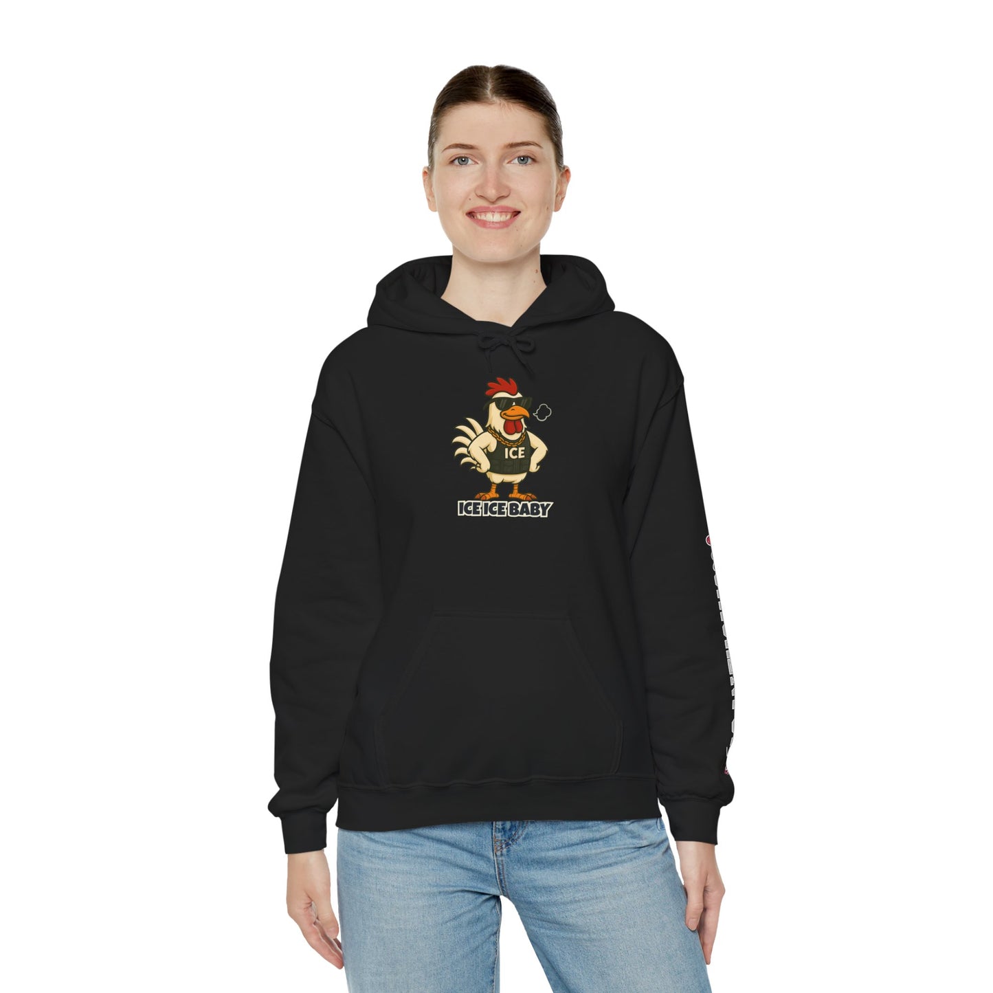 🧊 ICE ICE BABY Funky Chicken Agent Hoodie – Coop Daddy Parody Hoodie for Music & Poultry Fans