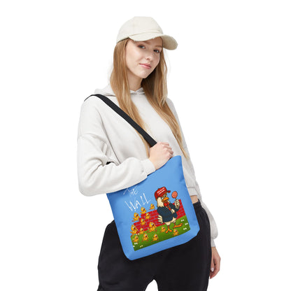 Another Chick Thru The Wall Tote Bag – Funny Political Chicken Graphic | Durable Eco-Friendly Canvas Shopper for Everyday Use