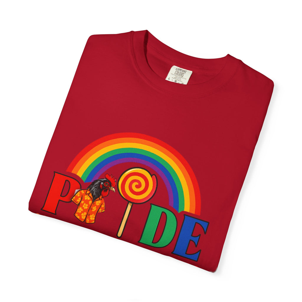 Pride Rainbow Lollipop T-Shirt — "PRIDE" ChickenPop Apparel Co. Graphic Tee