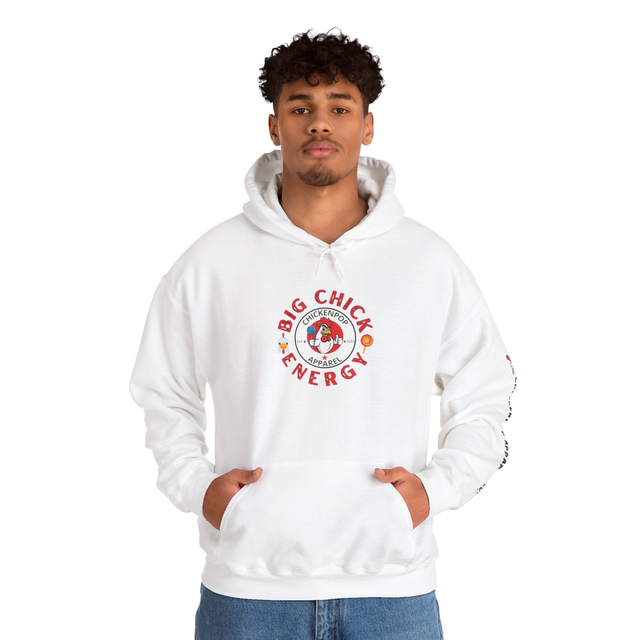 Big Chick Energy Unisex Hoodie — ChickenPop Apparel Logo Sweatshirt