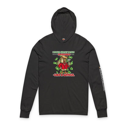 Like a Genius Hooded Long Sleeve Tee – Funny Political Rooster Hoodie Shirt | ChickenPop Apparel Co.