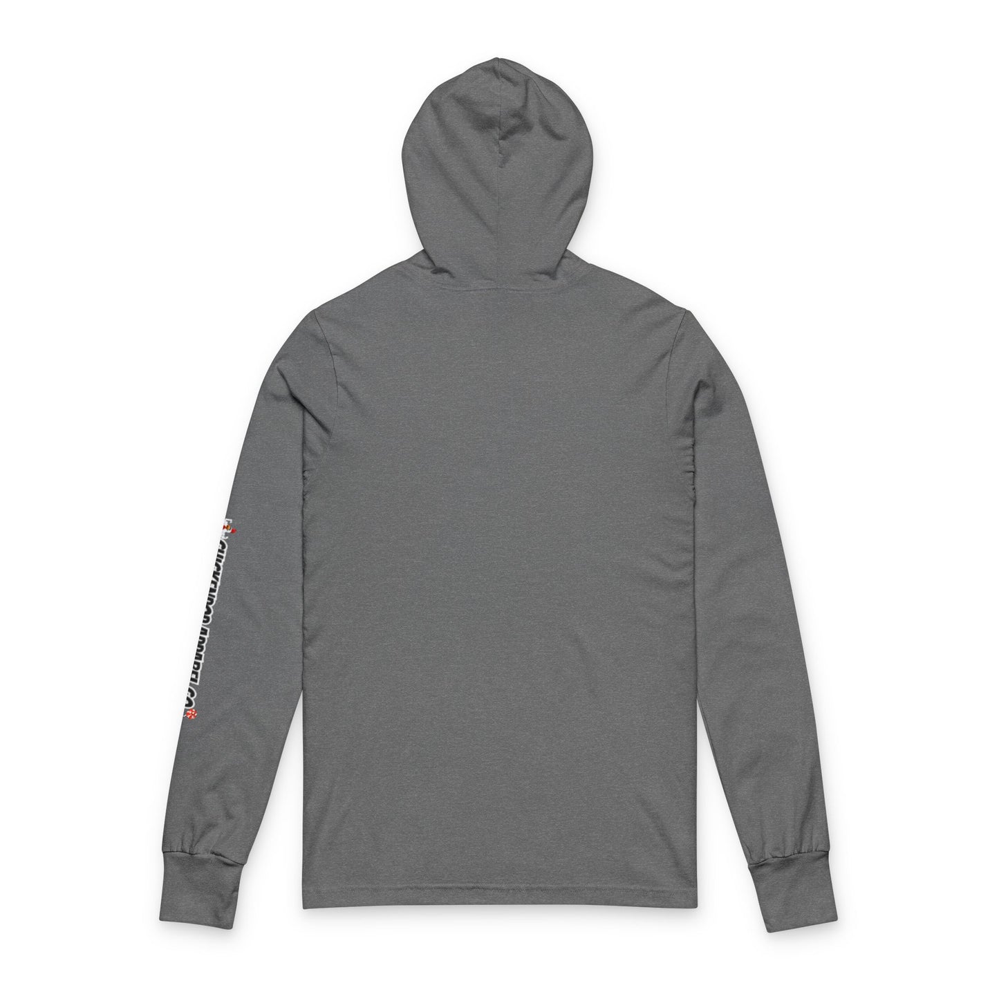 Coop Wars Long Sleeve Hooded T-Shirt – Unisex Lightweight Hoodie Tee with ChickenPop Sleeve Logo | Funny Political Graphic Pullover for Everyday Rebels