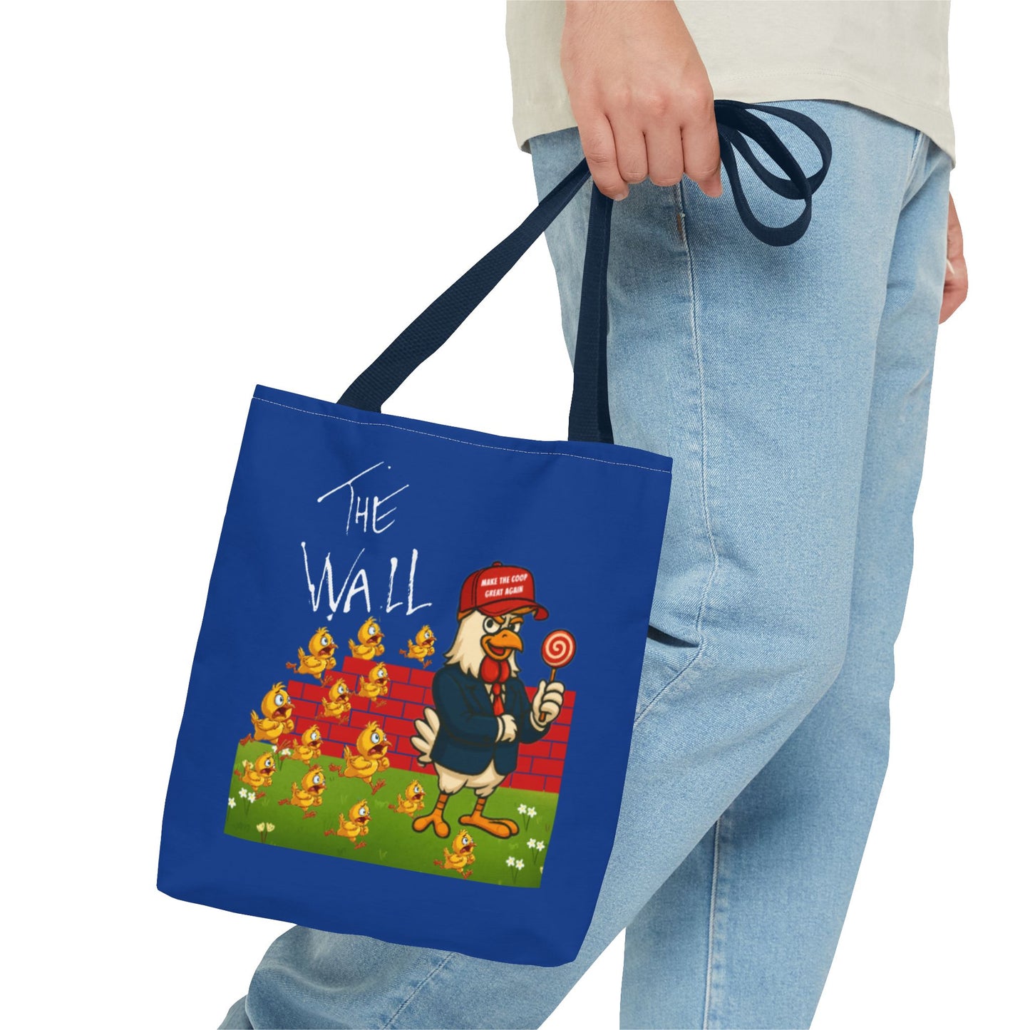 Another Chick Thru The Wall Tote Bag – Funny Political Chicken Graphic | Durable Eco-Friendly Canvas Shopper for Everyday Use