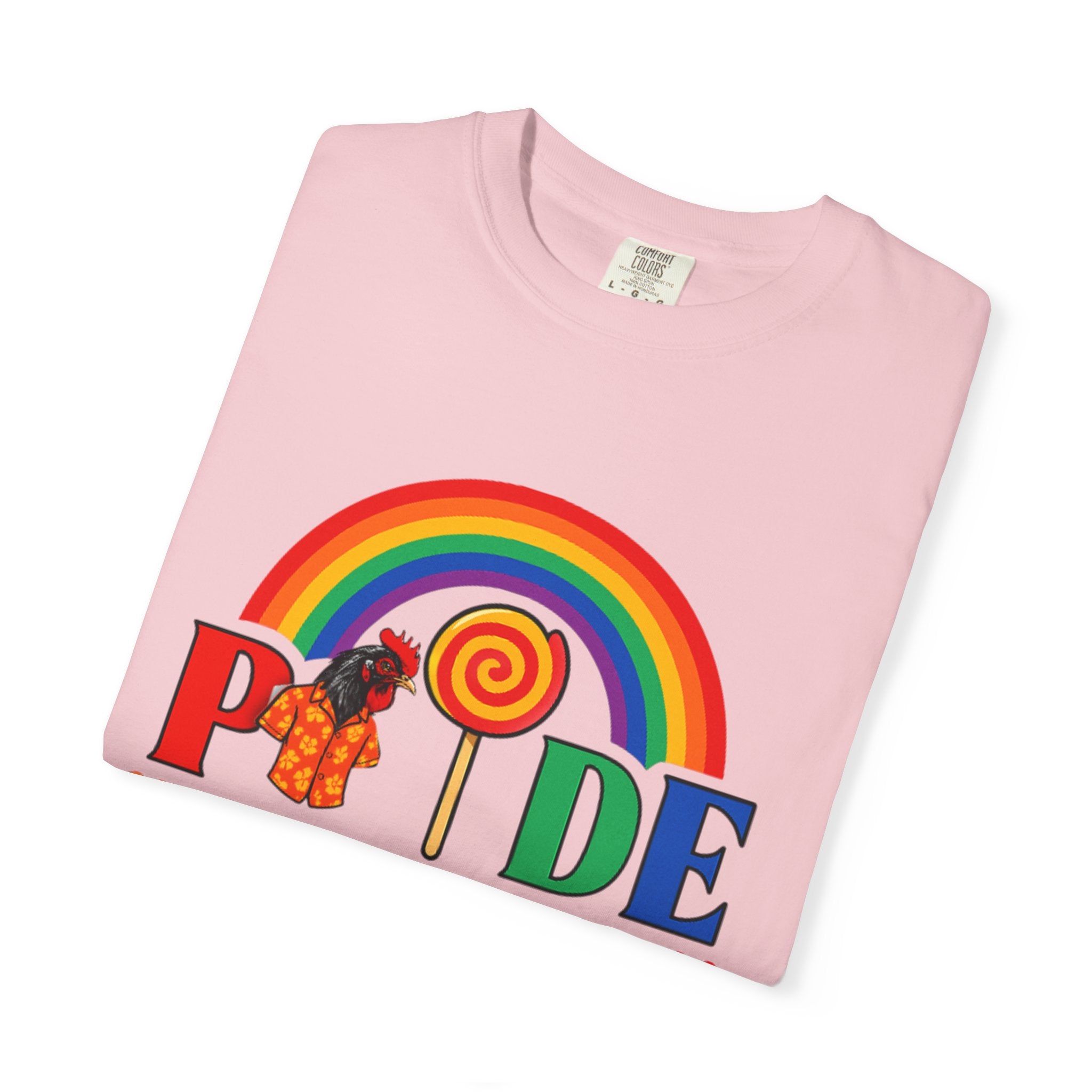 Pride Rainbow Lollipop T-Shirt — "PRIDE" ChickenPop Apparel Co. Graphic Tee