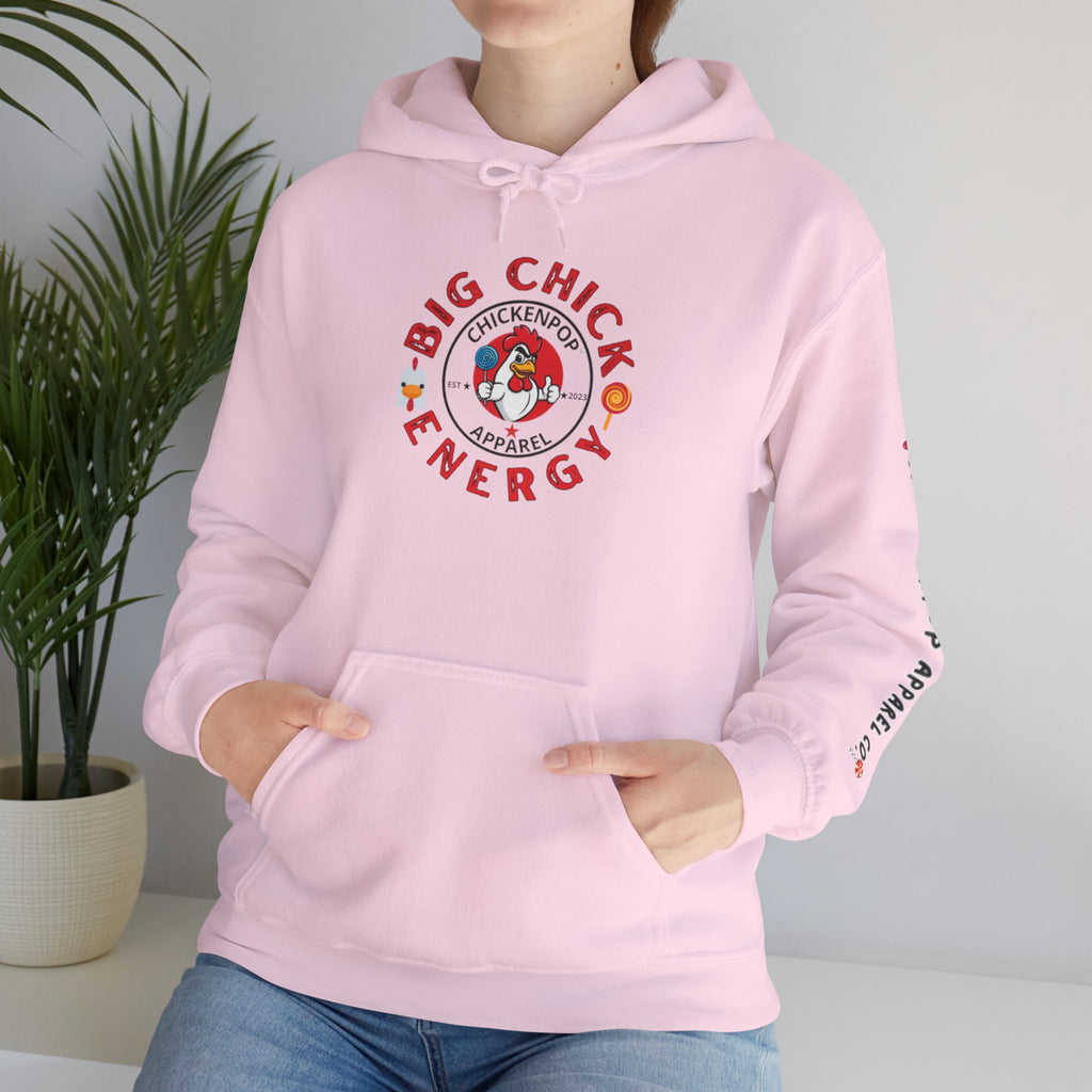 Big Chick Energy Unisex Hoodie — ChickenPop Apparel Logo Sweatshirt