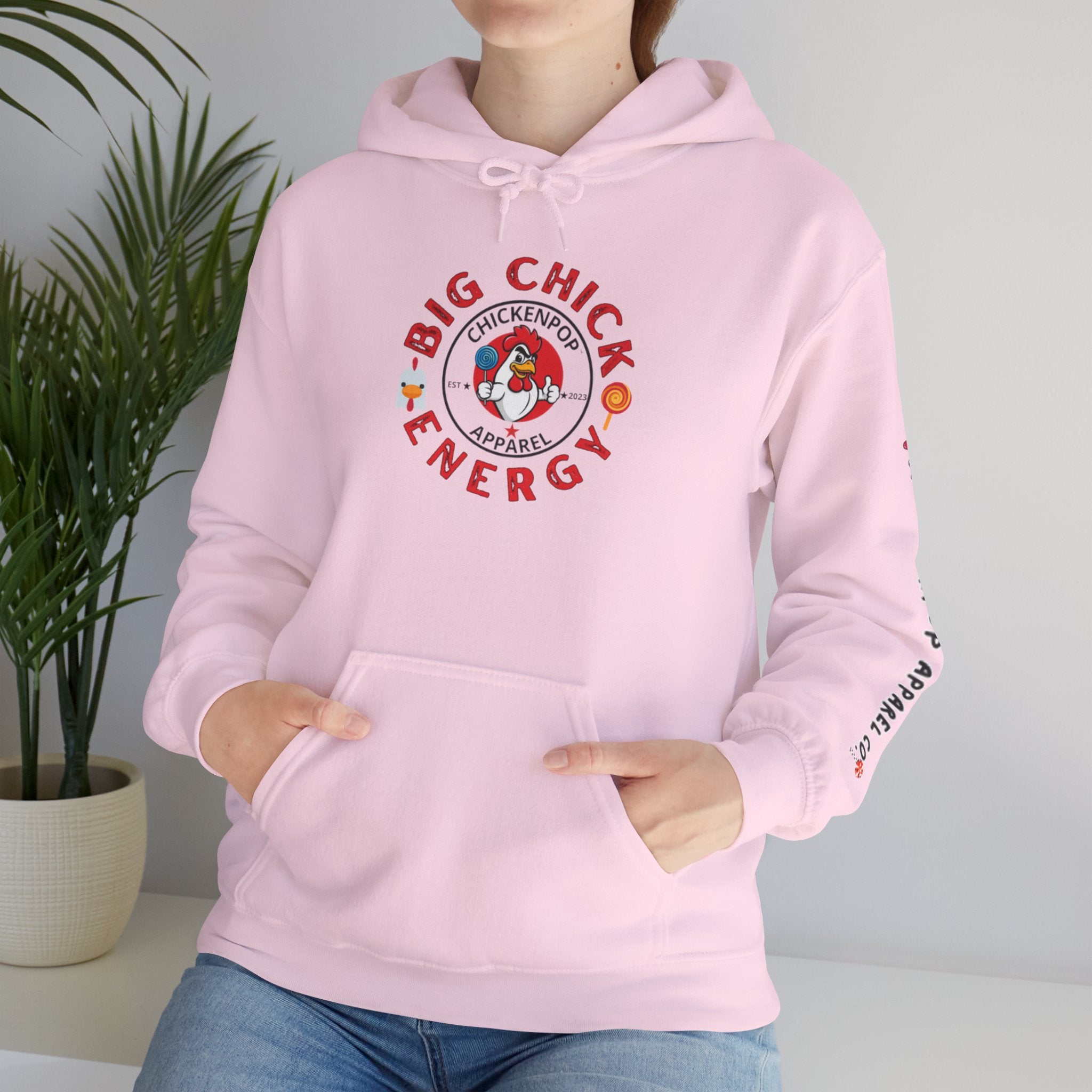Big Chick Energy Unisex Hoodie — ChickenPop Apparel Logo Sweatshirt