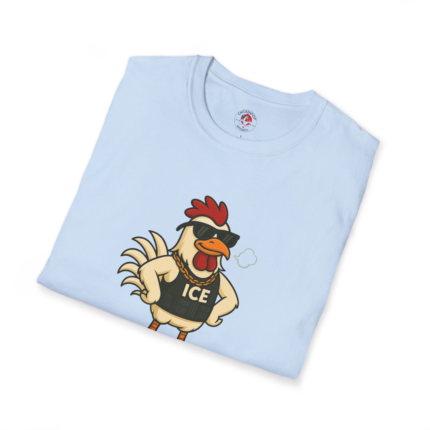 🧊 ICE ICE BABY Funky Chicken Agent T-Shirt – Coop Daddy Parody Tee for Music & Poultry Fans