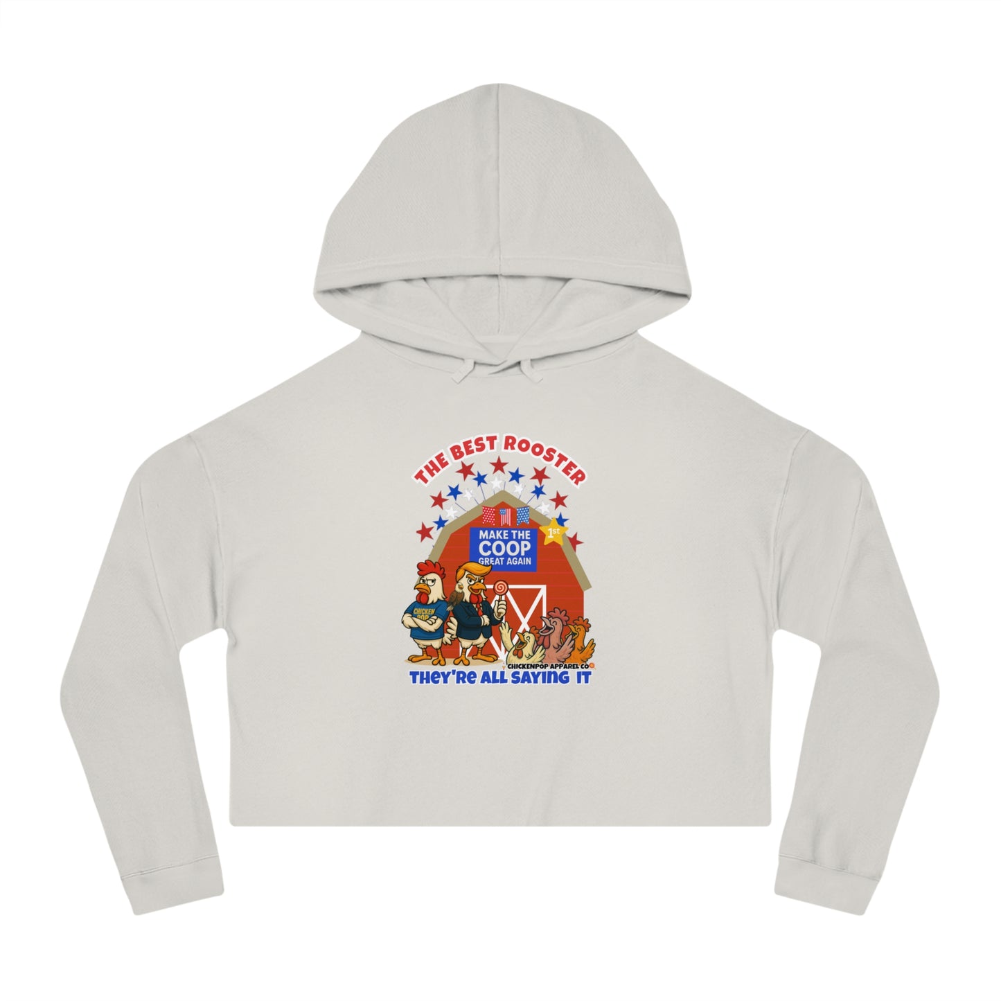 The Best Rooster Cropped Hoodie | Fun Women's Sweatshirt,