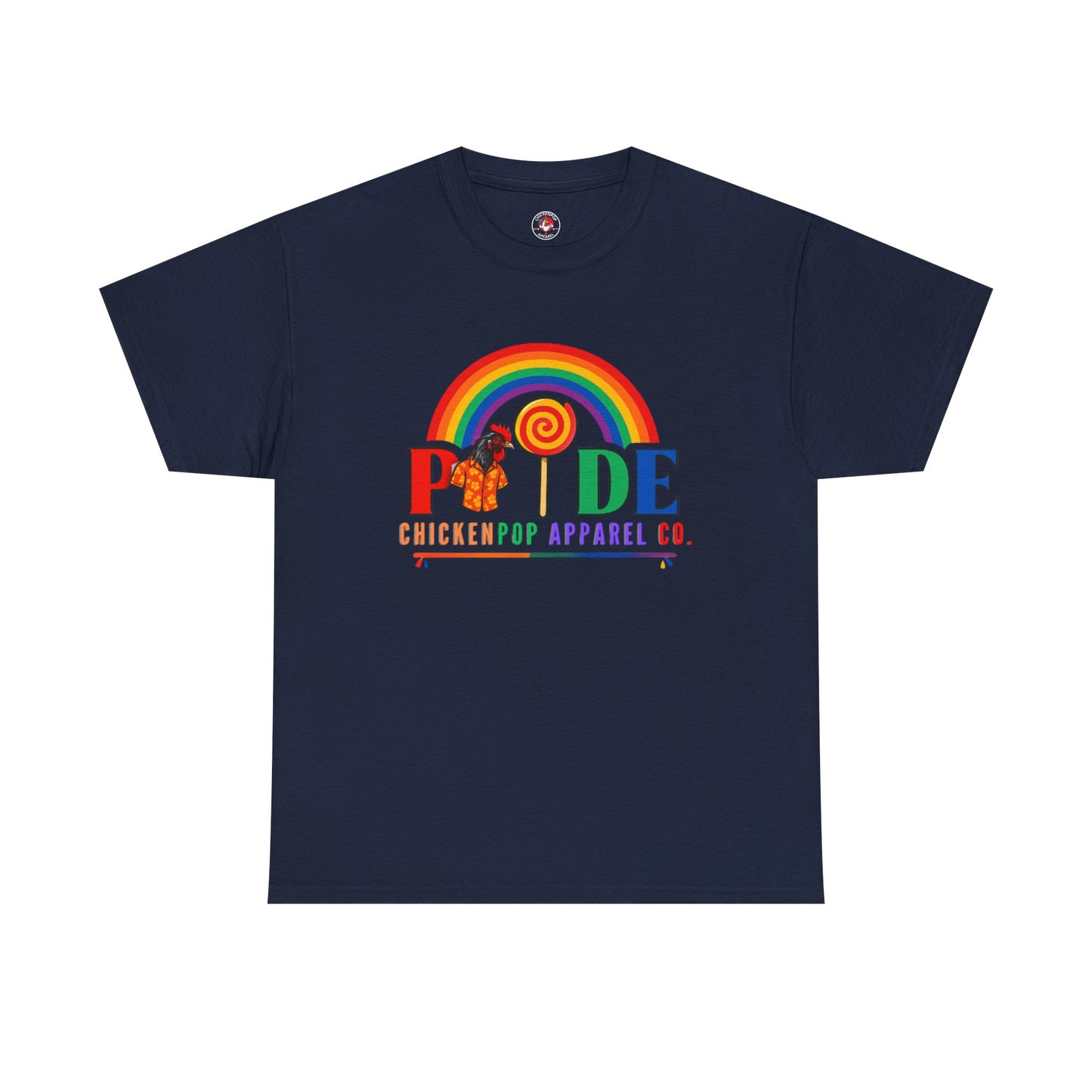 Pride Rainbow Lollipop T-Shirt — "PRIDE" ChickenPop Apparel Co. Graphic Tee