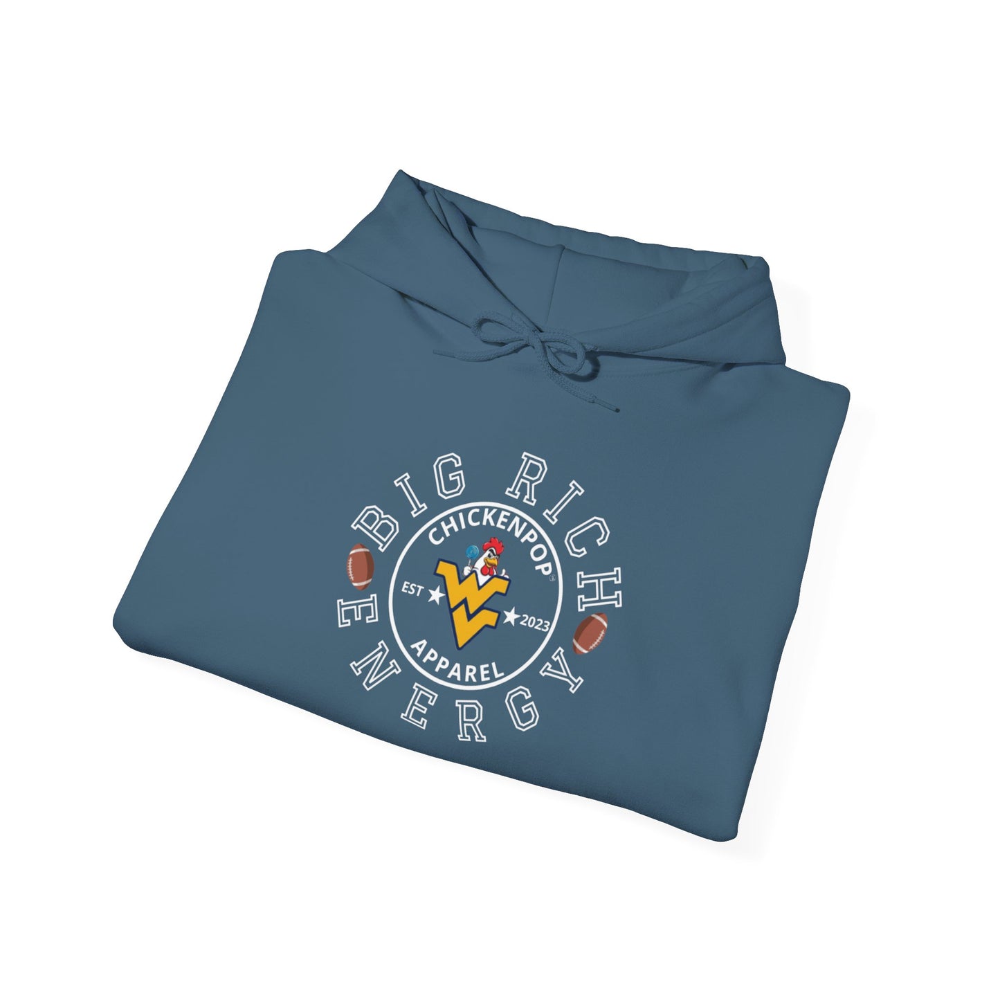 Big Rich Energy WV Logo Unisex Hoodie - ChickenPop Arm Logo Edition