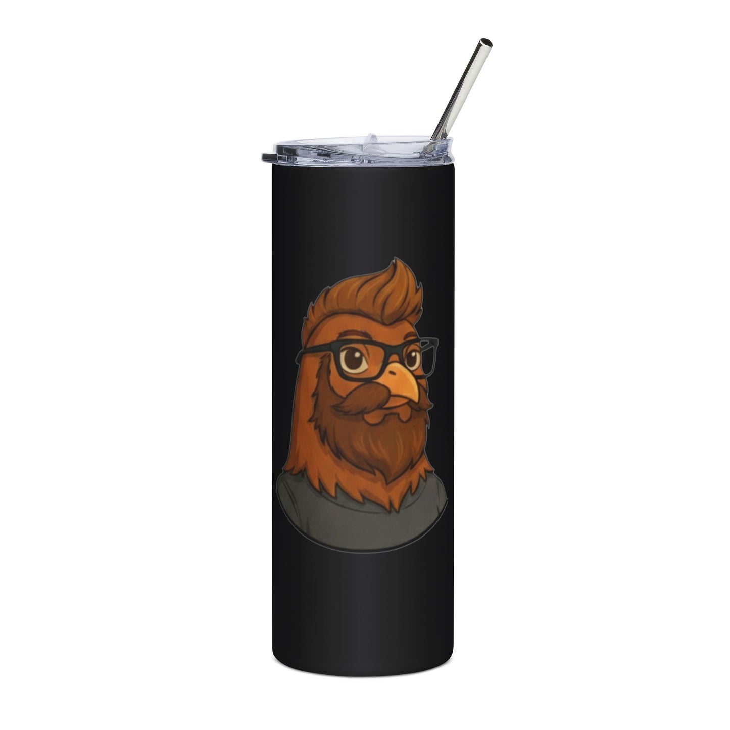 Get Clucked™ Custom Photo Chicken Tumbler – Personalized Cartoon Portrait 20 oz Stainless Steel Cup – Funny Valentine’s Gift for Couples & Friends