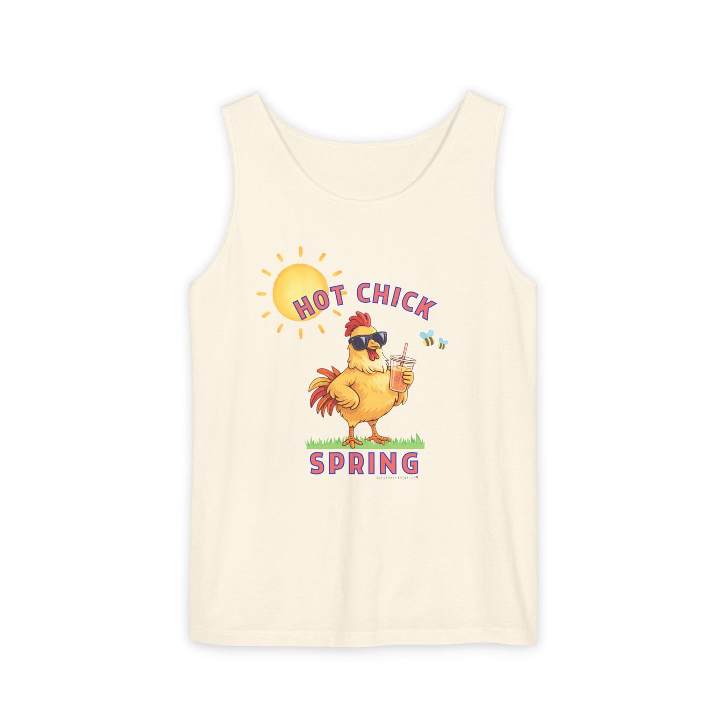 Hot Chick Spring Tank Top – Funny Chicken Graphic Tank, Big Chick Energy Summer Shirt, Cute Sassy Tank