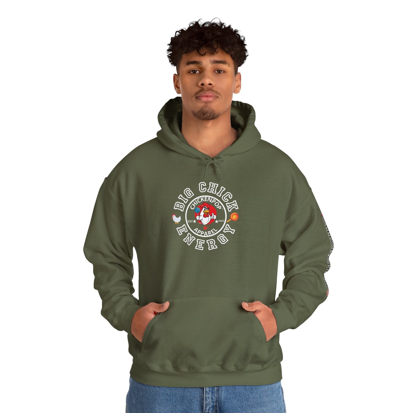 Big Chick Energy Logo Unisex Hoodie - ChickenPop Arm Logo Edition