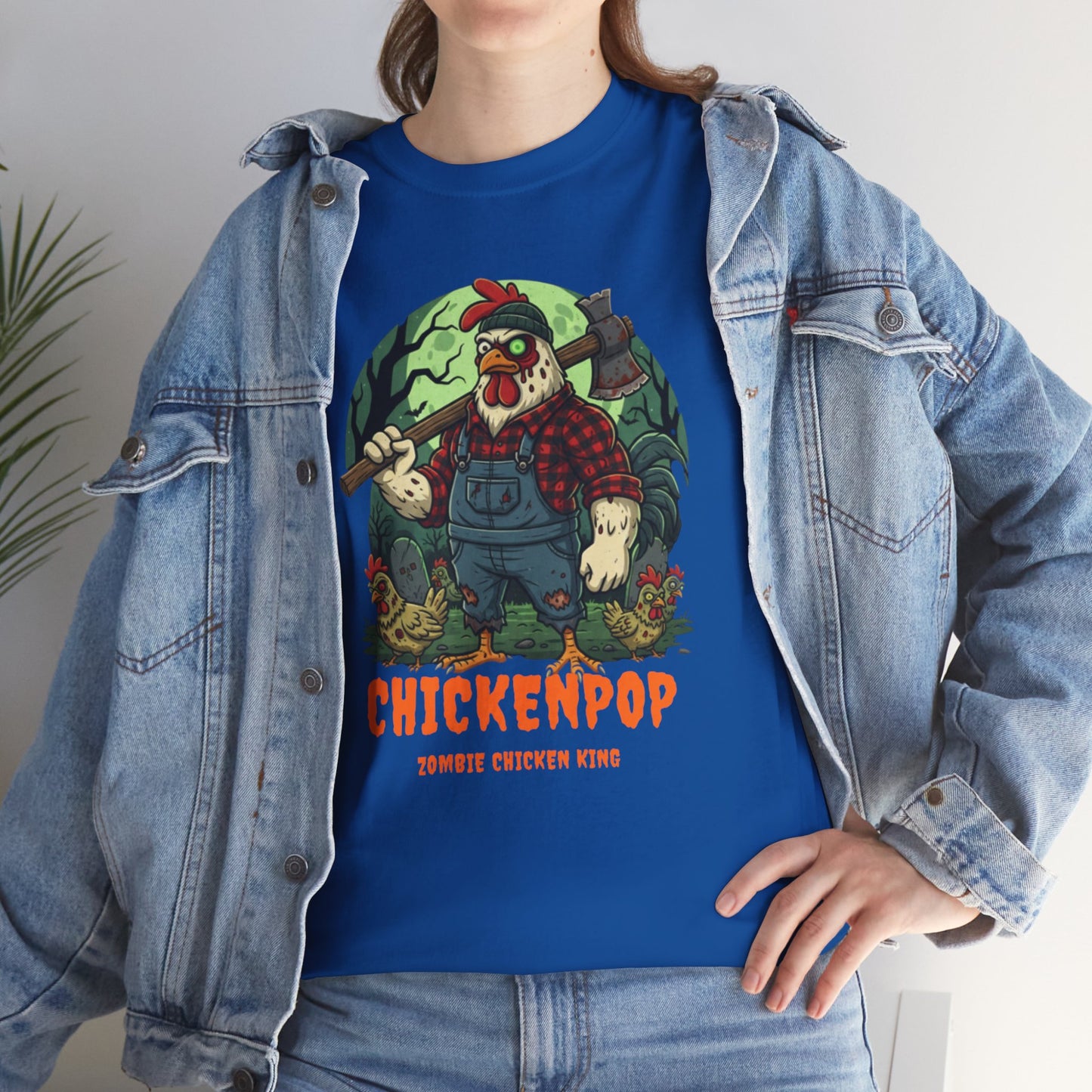 Zombie Chicken King Halloween Shirt – Funny Spooky T-Shirt