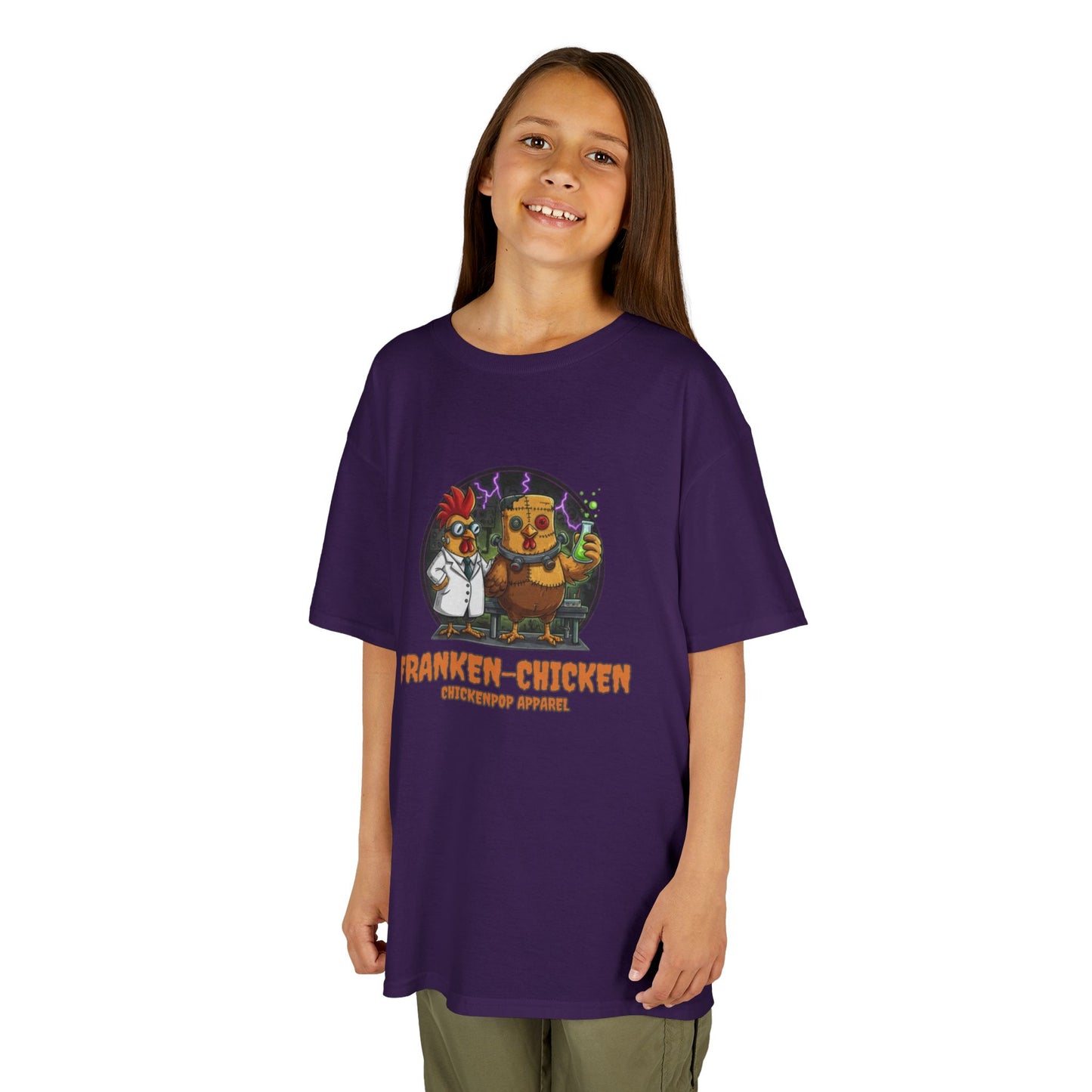 Franken-Chicken T-Shirt: Funny Mad Scientist Chicken Tee | Lil' Cluckers Halloween Costume Apparel