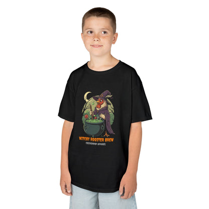 Witchy Rooster Brew T-Shirt: Funny Chicken Halloween Shirt | Lil' Cluckers Witch Costume Apparel