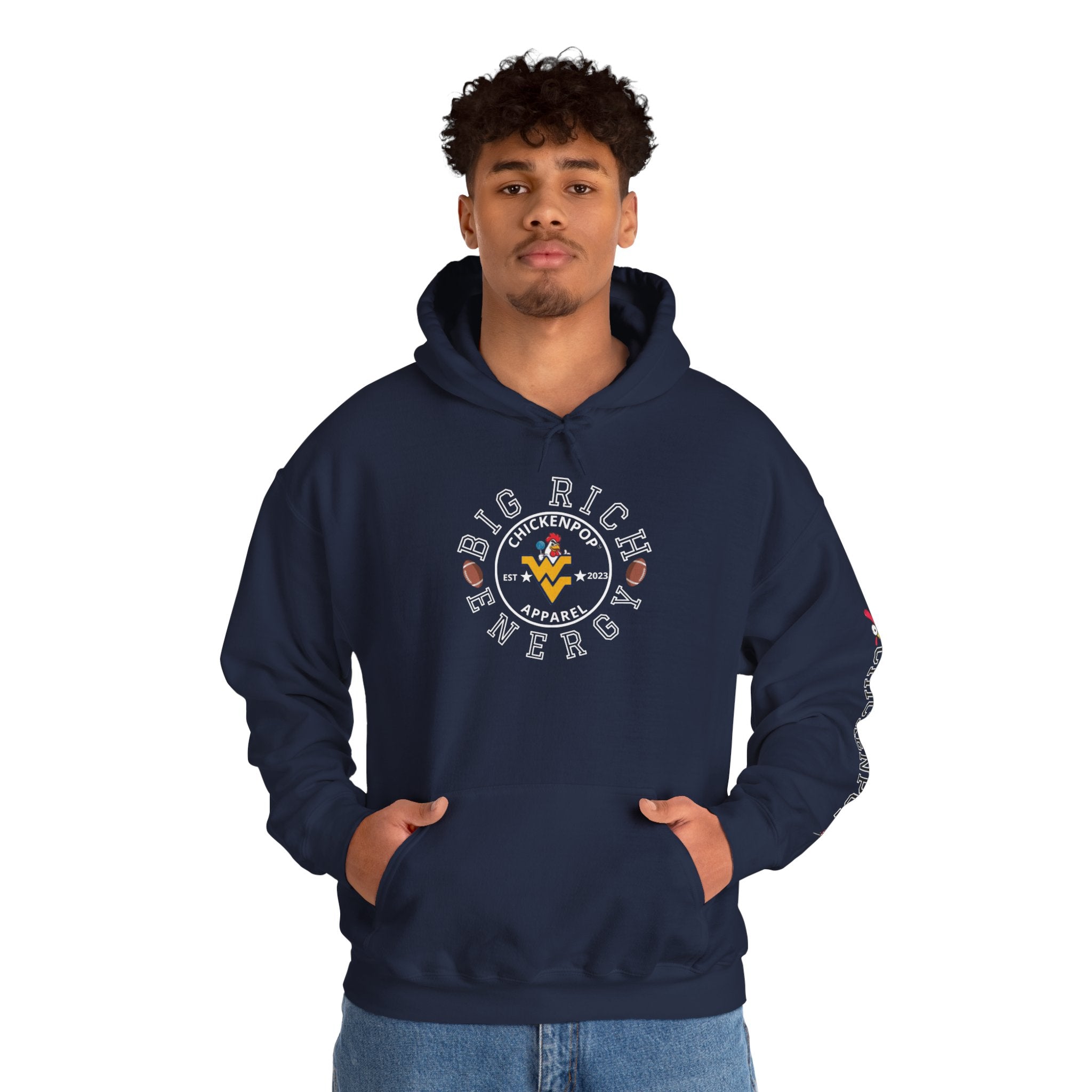 Big Rich Energy WV Logo Unisex Hoodie - ChickenPop Arm Logo Edition