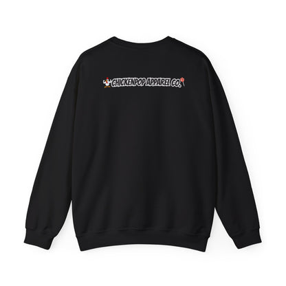 Coop Wars Crewneck Sweatshirt – Funny Political Graphic Pullover | Unisex Heavy Blend with ChickenPop Logo | Ethically Made & Cozy Cold-Weather Humor