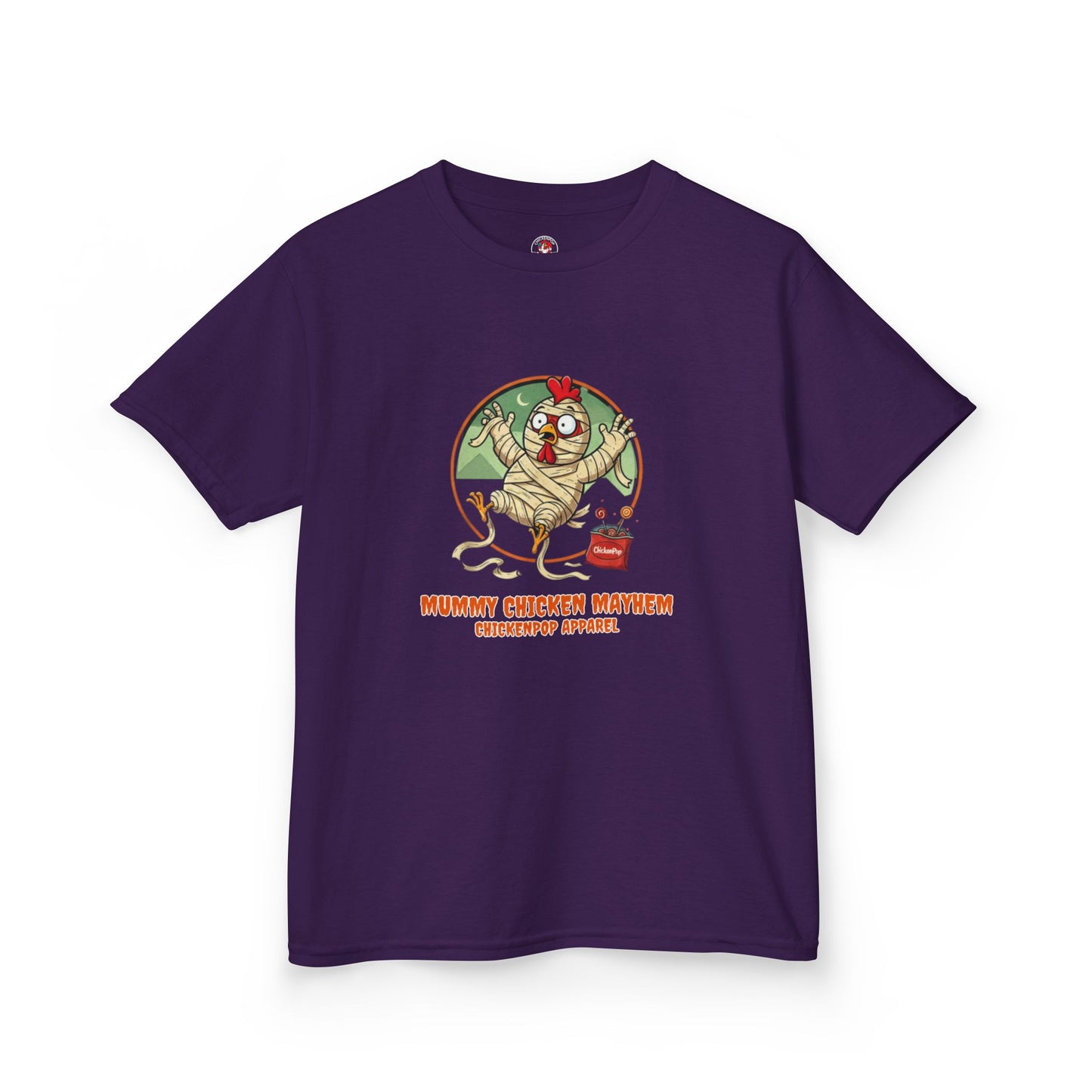Mummy Chicken Mayhem T-Shirt: Funny Halloween Chicken Costume Shirt | Lil' Cluckers Spooky Apparel