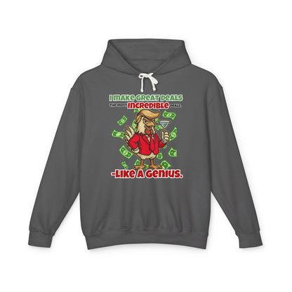 Like A Genius Hoodie – Funny Political Graphic Pullover | Unisex Relaxed Fit | Ethically Made & OEKO-TEX Certified Streetwear