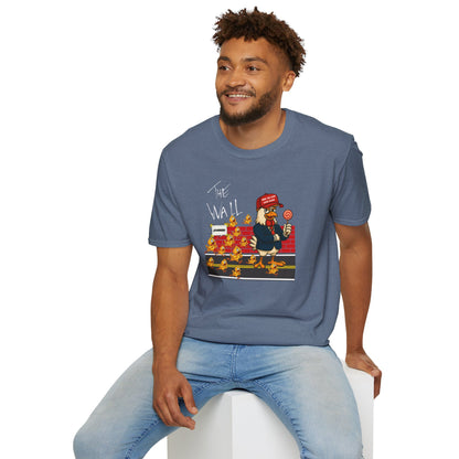 Another Chick Thru The Wall | Funny Political Chicken Graphic Tee – Cock-a-Doodle-Don Collection